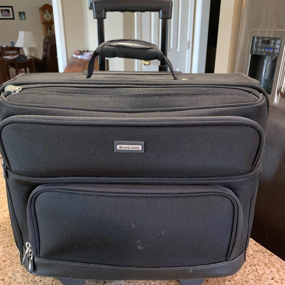 Brookstone Black Rolling Bag for work or vacation.